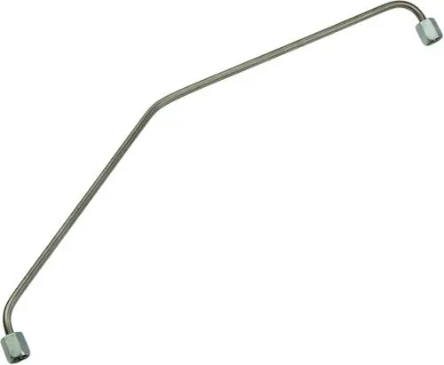 Ölrohr von Bosch, gebogen mit zwei Anschlüssen an den Enden. Metallische Oberfläche, geeignet für Motoranwendungen.